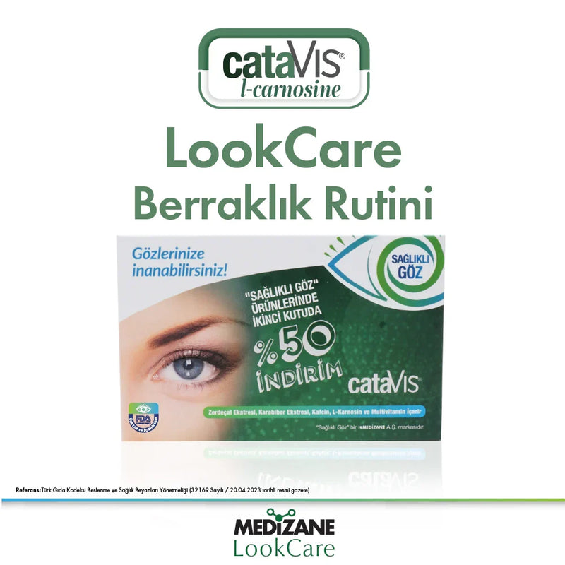 Medizane Sağlıklı Göz CataVIS Gıda Takviyesi - 2.si %50 İndirimli 2x20 Kapsül