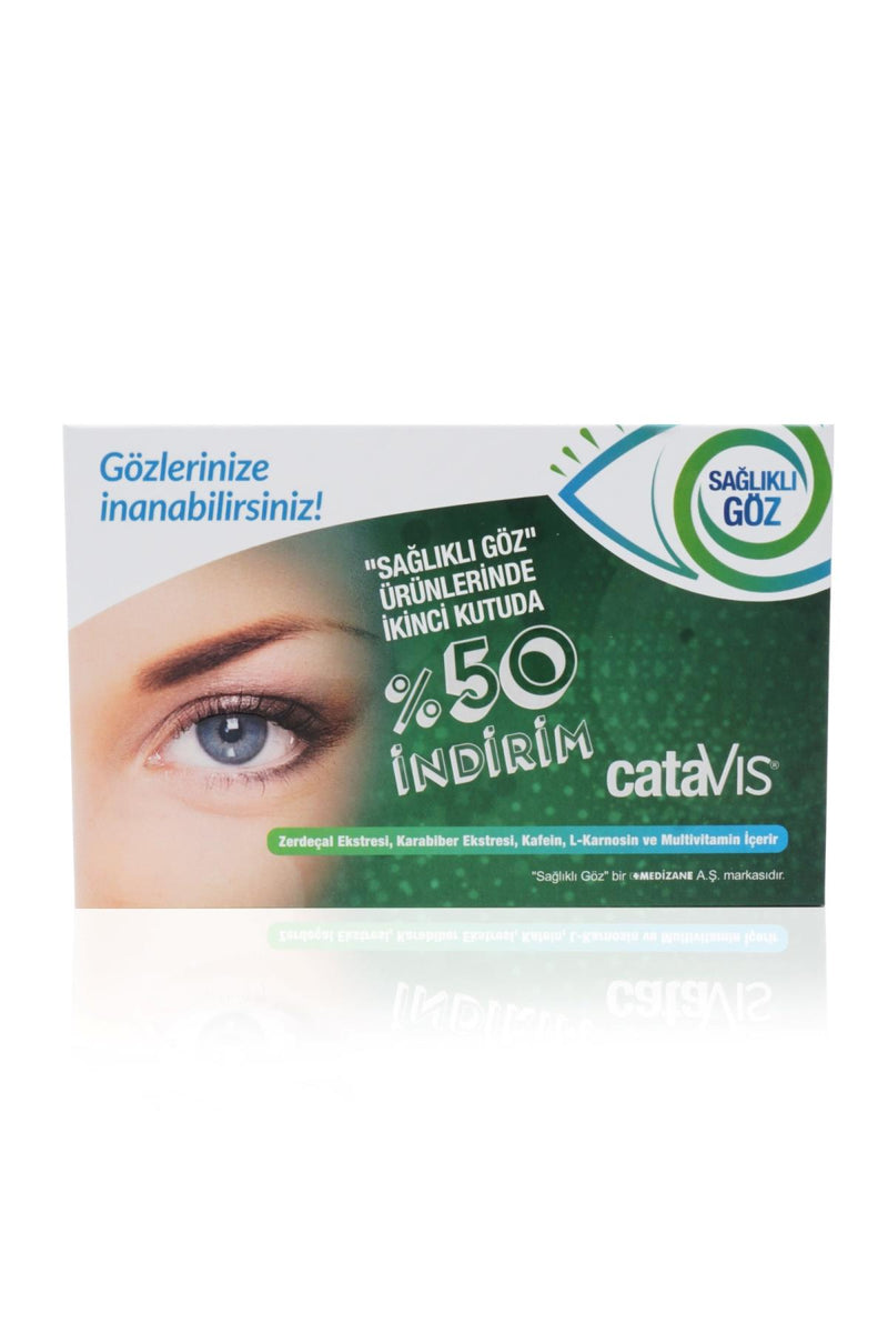 Medizane Sağlıklı Göz CataVIS Gıda Takviyesi - 2.si %50 İndirimli 2x20 Kapsül