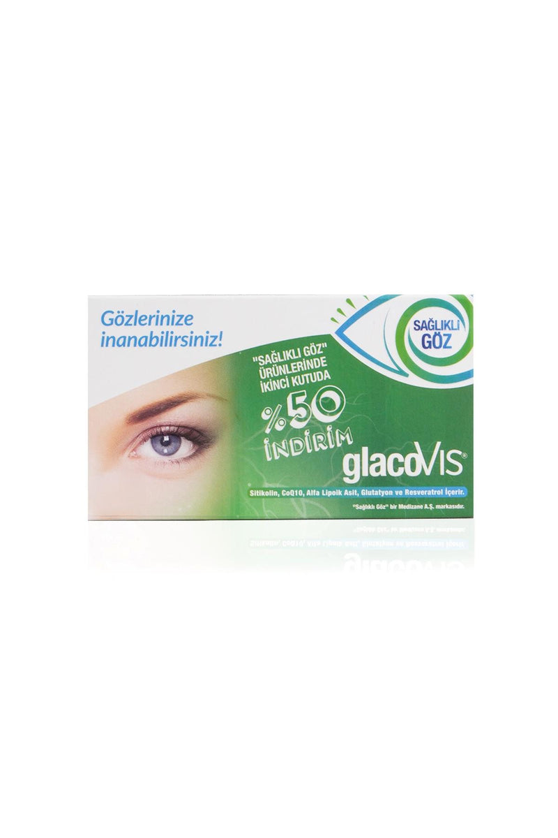 Medizane Sağlıklı Göz GlacoVIS Gıda Takviyesi - 2.si %50 İndirimli 2x30 Kapsül