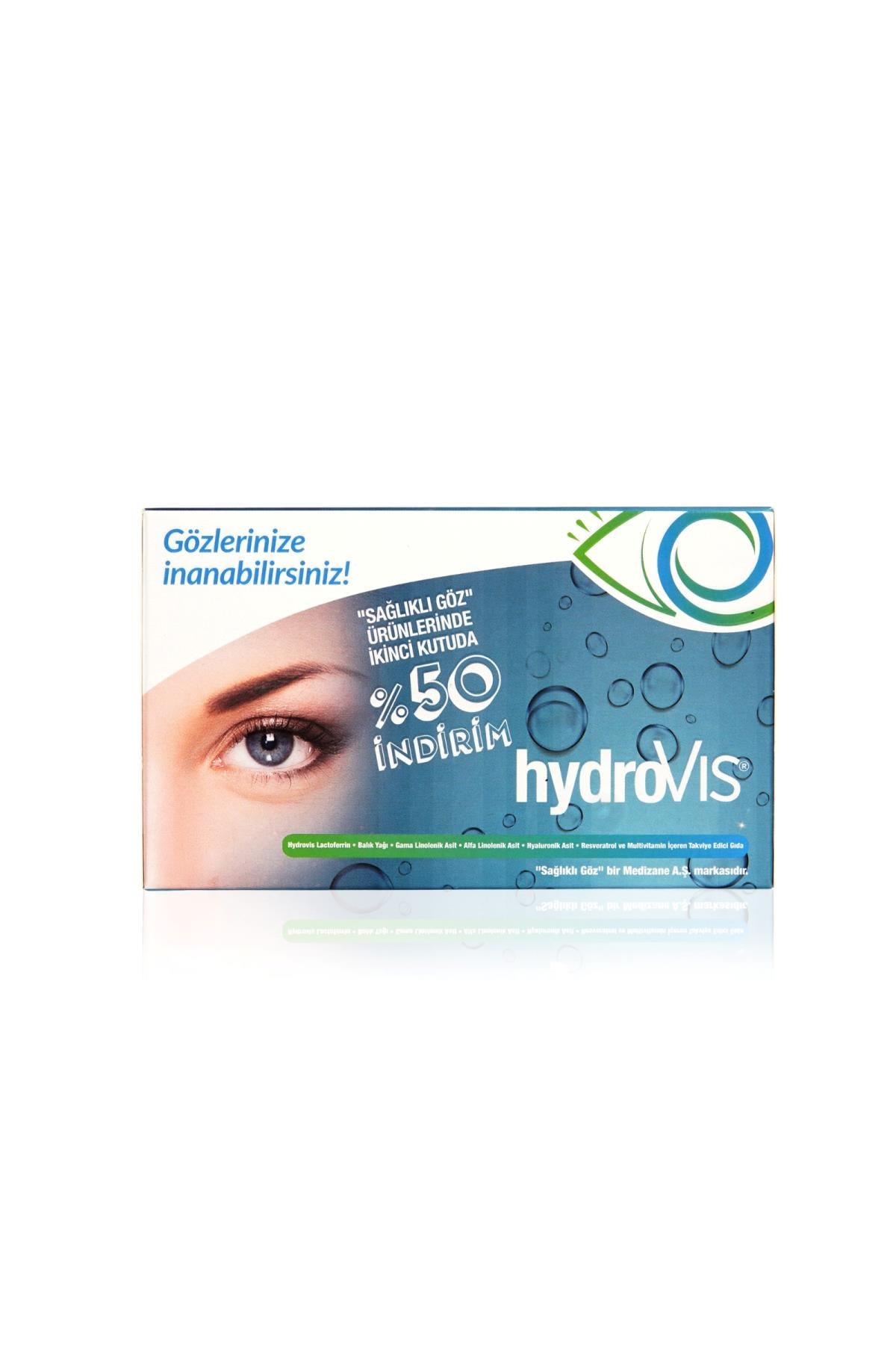 Medizane Sağlıklı Göz HydroVIS Gıda Takviyesi - 2.si %50 İndirimli 2x30 Kapsül