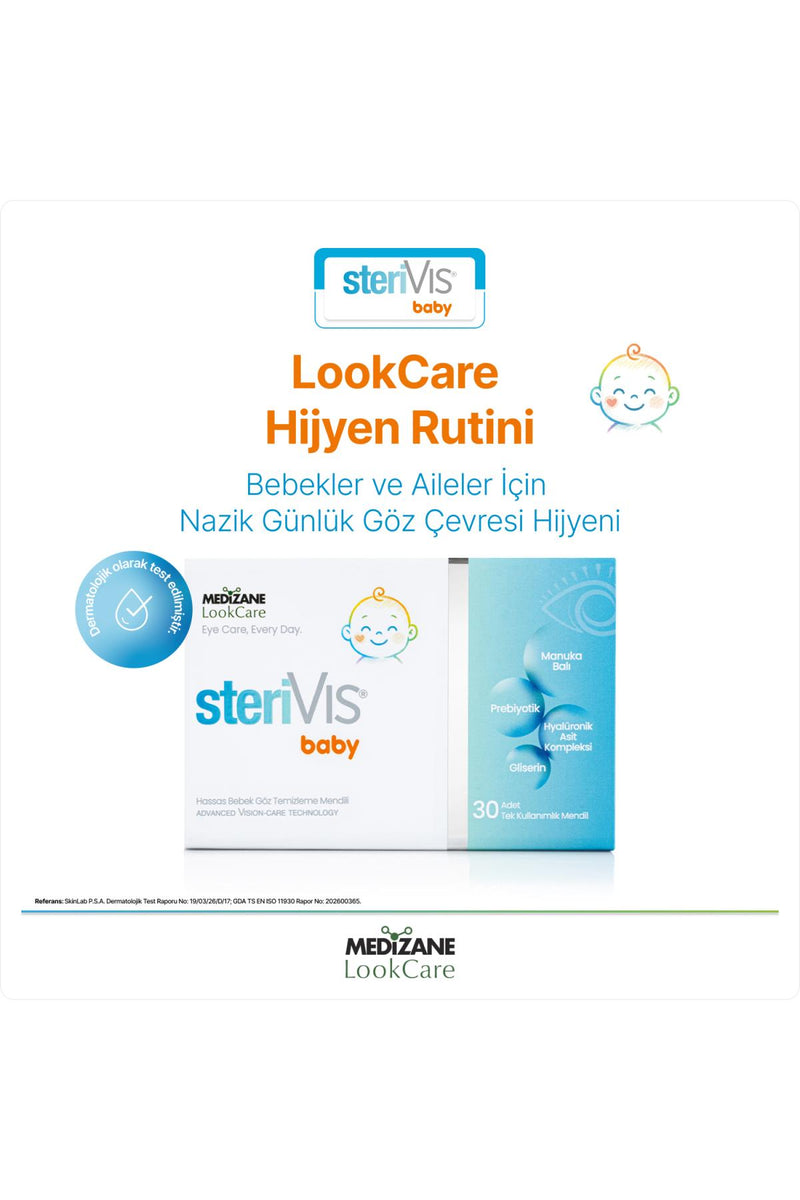 Medizane LookCare SteriVIS Baby Hassas Göz Temizleme Mendili 30lu