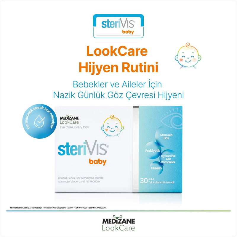 Medizane LookCare SteriVIS Baby Hassas Göz Temizleme Mendili 30lu